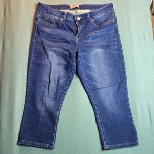 Seven7 Womens Medium Wash Denim Capri Jeans Size 14 Blue Cropped Stretch Pants